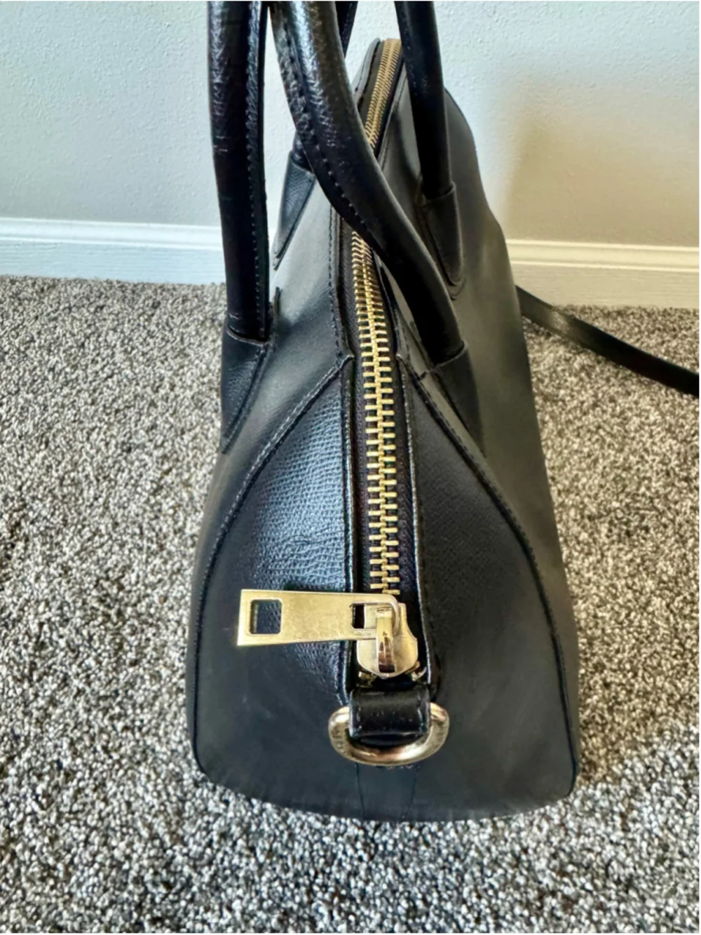Women's Luana Ferracuti Black Leather Large Satchel Bag Made in Italy